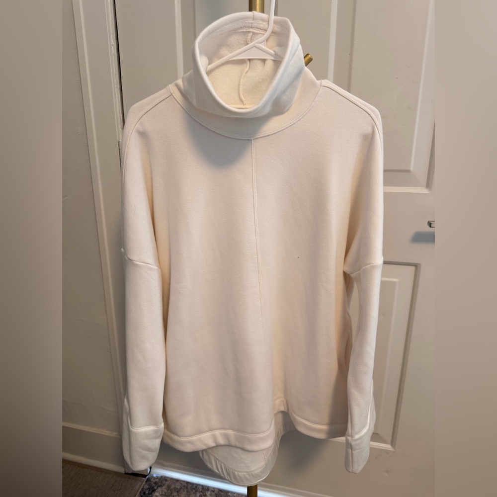 Athleta Cream Cowl-neck Oversized Sweatshirt